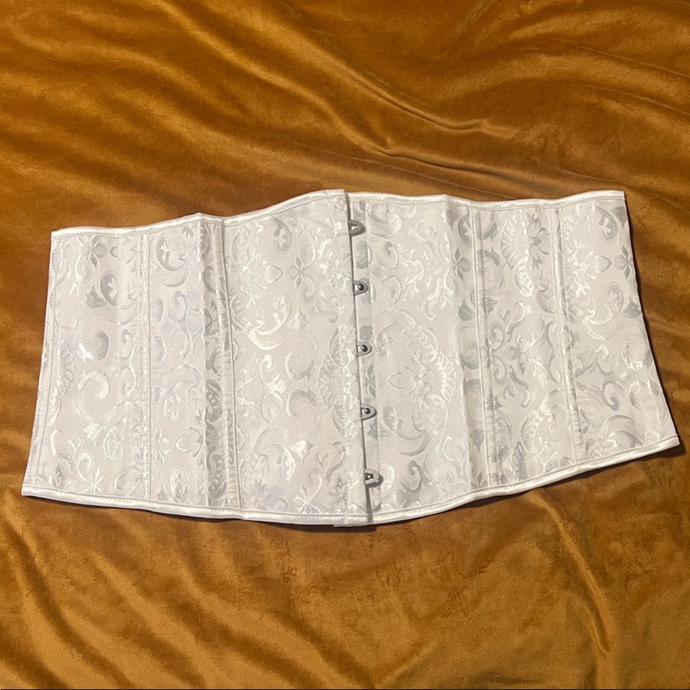 Elegant White Brocade Corset